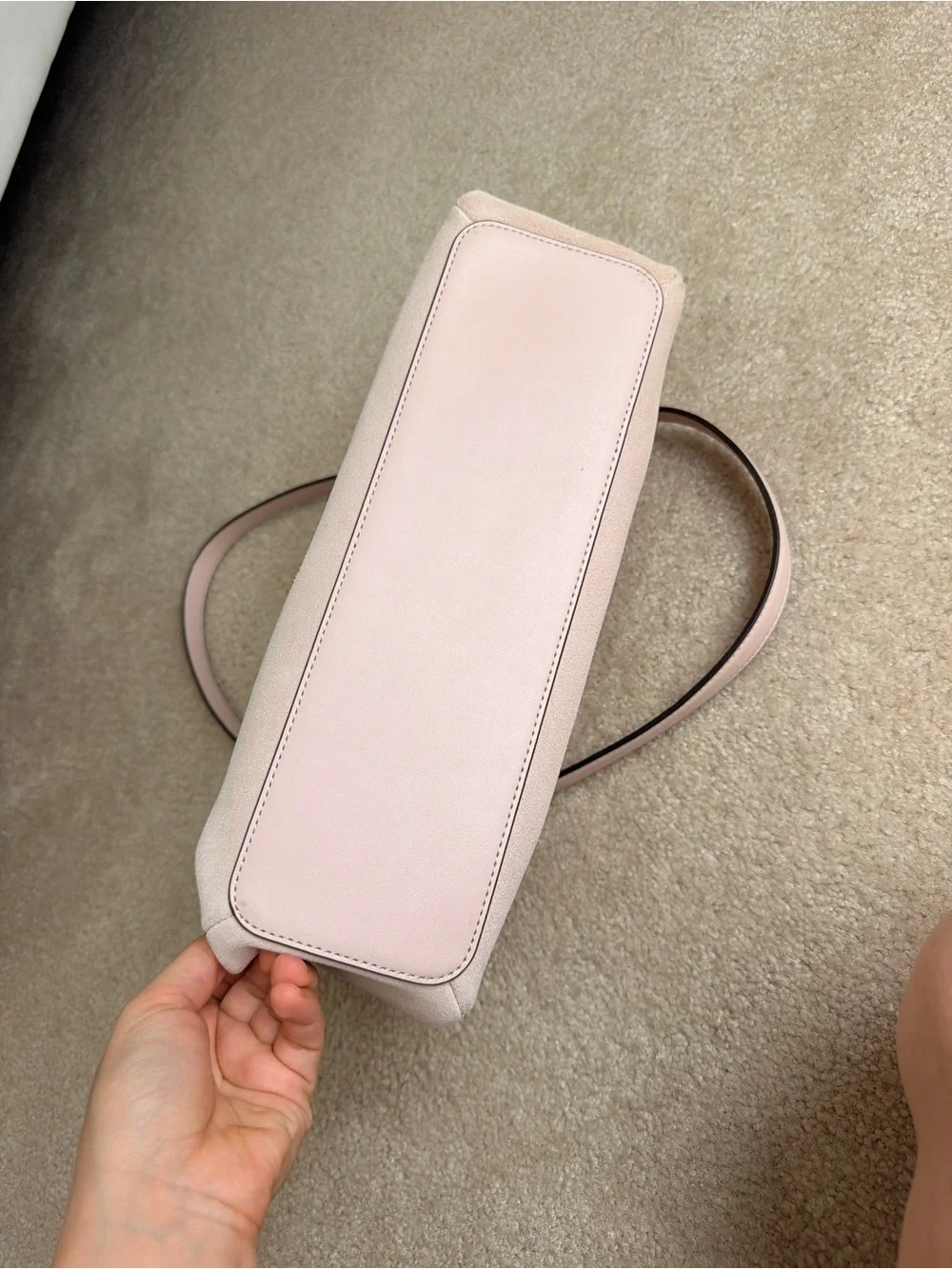 Michael Kors Cecily Medium Blush Pink Suede Shoulder Bag with Gold Hardware
